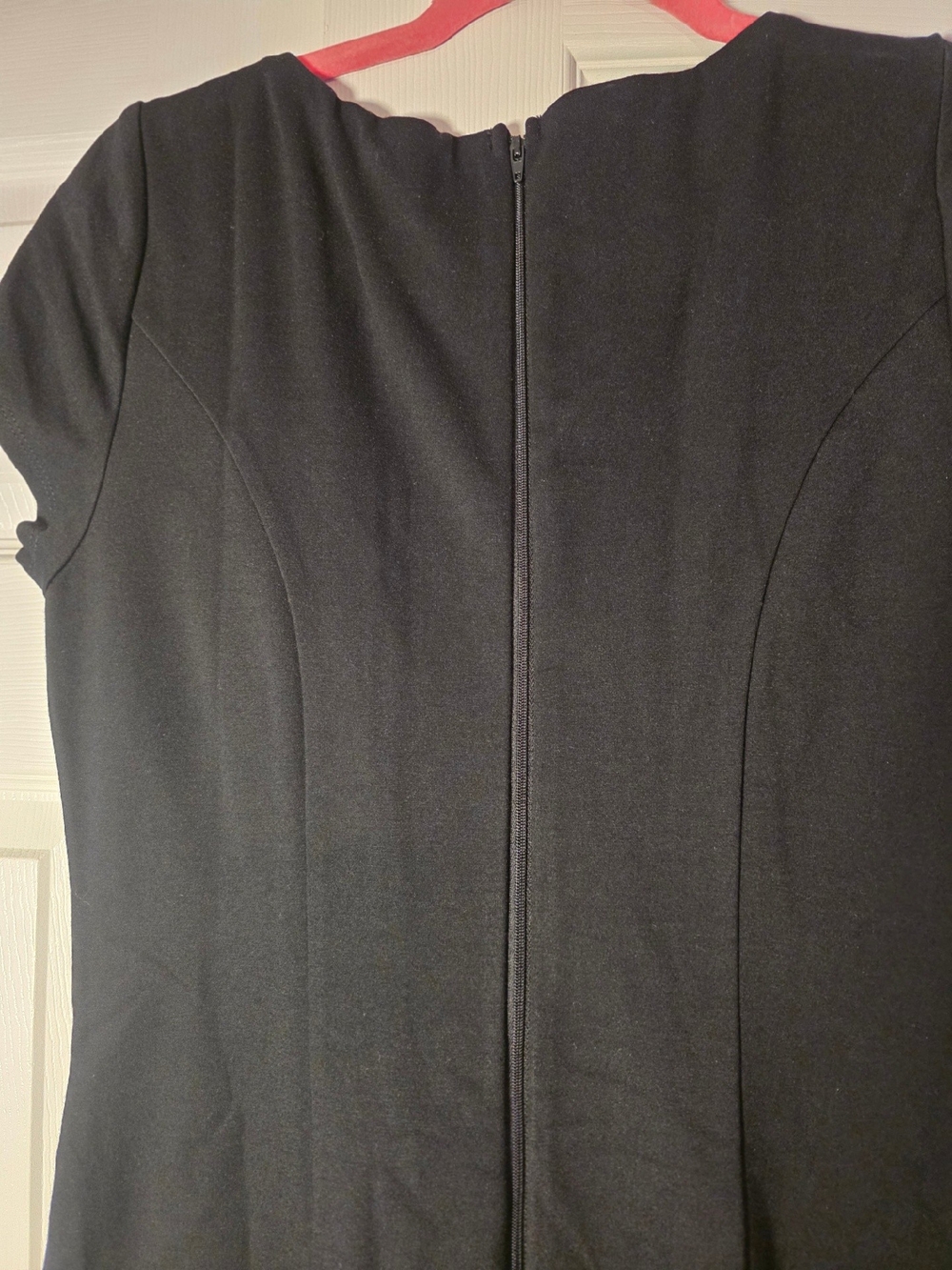 Fashion Nova Black Dress with White Piping and Gold Pearl Buttons - Picture 7 of 8